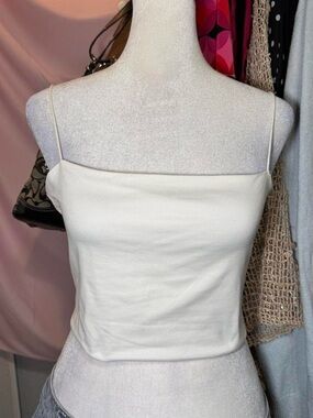 SHEIN White Slim Spaghetti Strap Crop Camisole